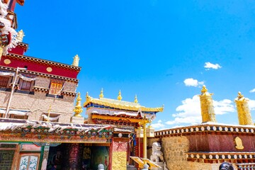 Most beautiful Buddhist Tibetan Monastery in Shangri-La, the Songzanlin Monastery or the little Potala Palace in China