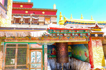 Most beautiful Buddhist Tibetan Monastery in Shangri-La, the Songzanlin Monastery or the little Potala Palace in China