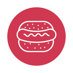 Hot dog  Vector Outline Icon. Eps file 10