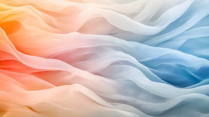 Obraz premium Soft Pastel Fabric Draped in Gentle Waves