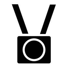 Prize Medal Rank Glyph Icon