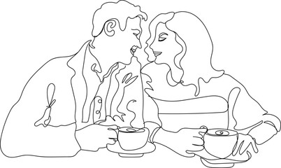  coffee time concept line art