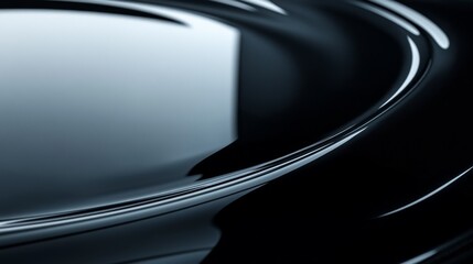 Fototapeta premium Abstract Dark Surface Showing Fluid Reflection Curves