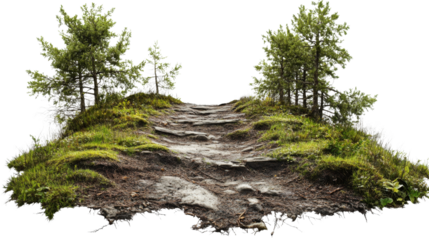 Mountain hiking trail transparent background