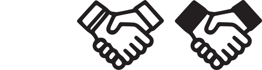 handshake icon set. business agreement, friendly handshake icons. partnership deal symbol for apps, ui, website, design element vector illustration