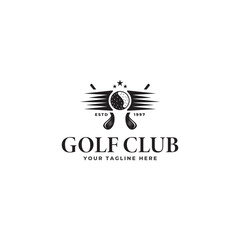 Golf logo design vector template, Vector label of golf, Logo of golf championship, illustration, Creative icon, design concept