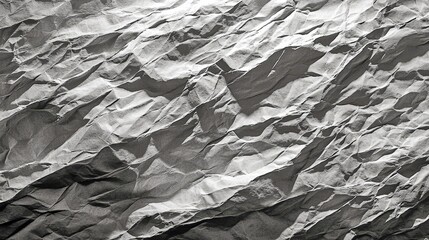 Crumpled Paper Texture Abstract Monochrome Background