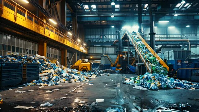 Recycling Plant: Plastic Waste Sorting and Processing