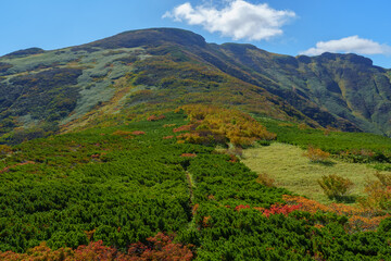 Fototapeta premium 秋の暑寒別岳登山 北海道の絶景 日本二百名山