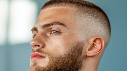 Fototapeta premium Clean and Precise Buzz Cut in Natural Sunlight