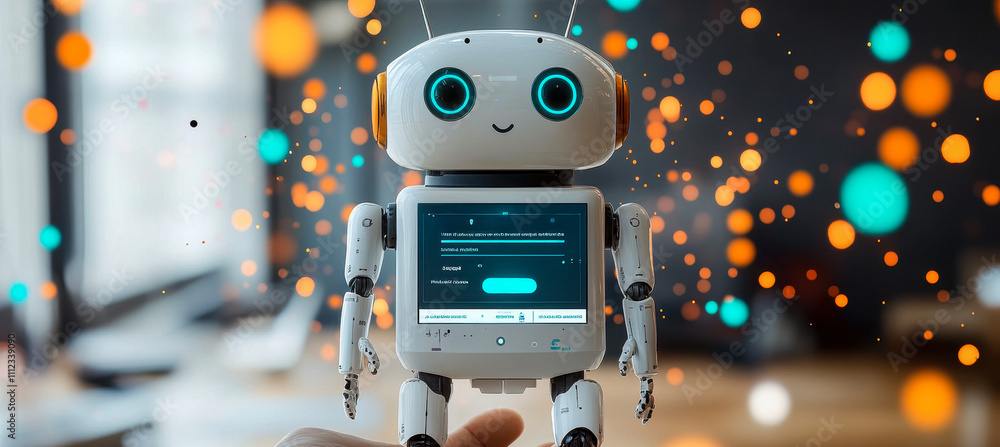 Poster interactive ai chatbot for business growth and data access through machine learning