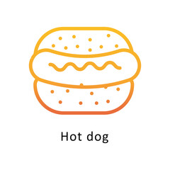 Hot dog  Vector Gradient Outline Icon.Eps file 10