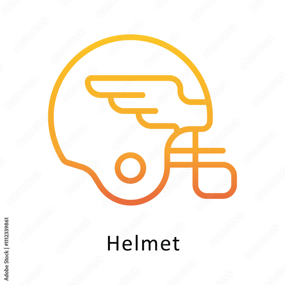 Poster helmet vector gradient outline icon.eps file 10