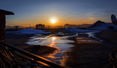 sunset over the river