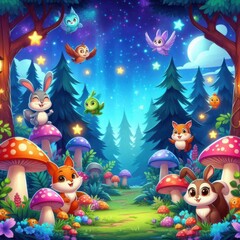 Fototapeta premium Cartoon background for kids