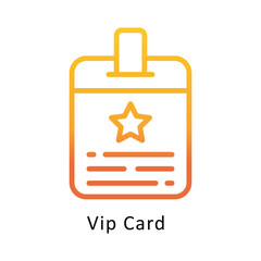 Vip Card  Vector Gradient Outline Icon.Eps file 10