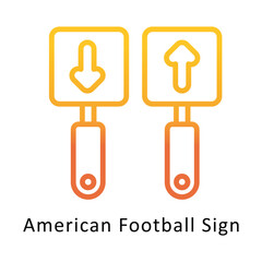 American Football Sign  Vector Gradient Outline Icon.Eps file 10