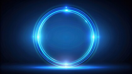 Holographic circle hologram in blue color on background, futuristic, technology, abstract, hologram, circle, blue
