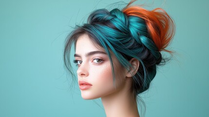 Fototapeta premium Intricate Braided Updo with Shimmering Strands