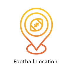 Football Location  Vector Gradient Outline Icon.Eps file 10