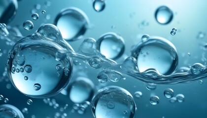 clear water bubbles rising to the surface, capturing their movement and transparency.