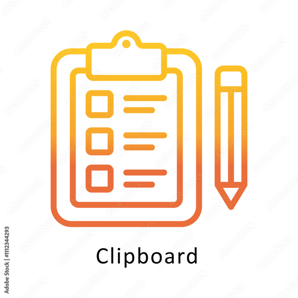 Aufkleber clipboard vector gradient outline icon.eps file 10