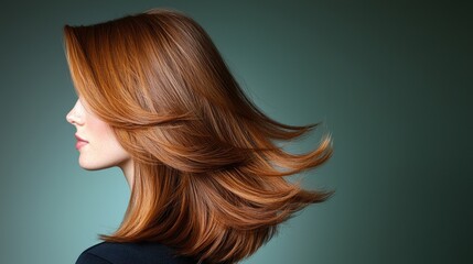 Fototapeta premium Stylish Medium Length Layered Hair with Feathered Ends