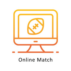 Online Match  Vector Gradient Outline Icon.Eps file 10