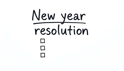 Fototapeta premium New year's resolution checklist on plain white background