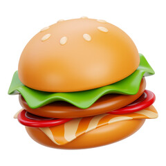 Burger 3D Icon illustration
