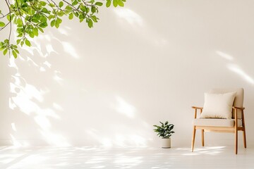 a photostock of a  easy and comfort home lifesyle simple and minimal decorating soft comfort pillow armchair with daylight from window home interior design concept background