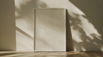 Floating white rectangular frame with a smooth background