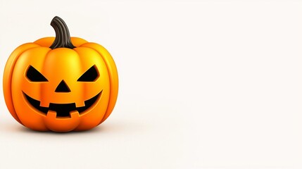 a photostock of a  Halloween pumpkin orange black and white copy space with plain color autumn background , isolated on white background,  , copy space, copy space for text,
