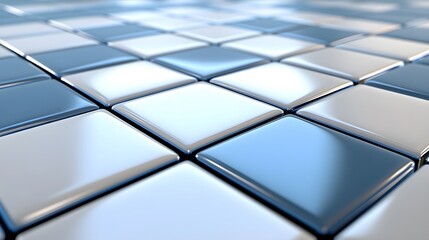 Obraz premium Abstract Blue And White Shiny Square Tiles