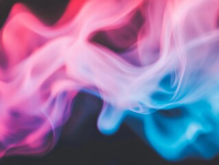 Obraz premium High-angle view showcases vibrant blue and pink light streaks curving dramatically across a black background, embodying speed and energy with ample copy space