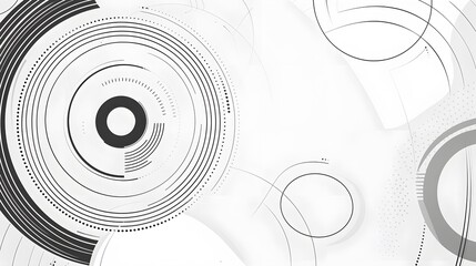 Abstract White Background With Circular Grey Designs