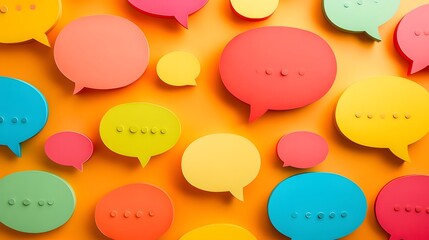 People communication concept with speech bubbles symbolizing diverse dialogue