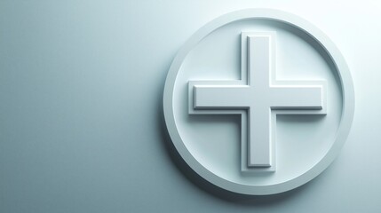 Obraz premium Modern 3D Plus Symbol on Soft Gradient Background