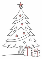 christmas tree with gift boxes