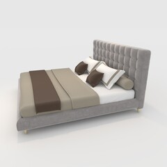 3d render Bed design element. Furniture Collection