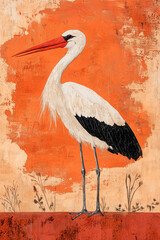Trend bird animal avian Stork orange 