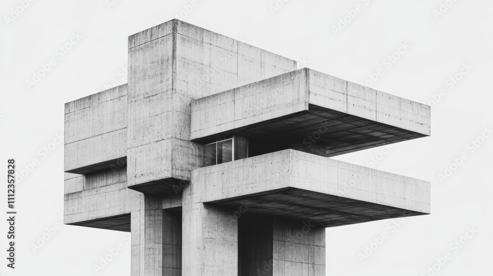 Aufkleber minimalist concrete structure with geometric design elements highlighting modern architectural aesth