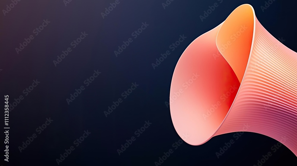 Poster abstract design with smooth curves and gradients on a dark background.