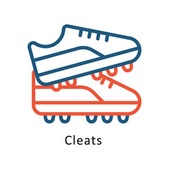 Cleats  Vector two Colors Outline Icon. Eps file 10