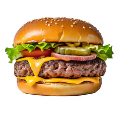 Chicken burger with white Background