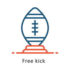 Free kick  Vector two Colors Outline Icon. Eps file 10
