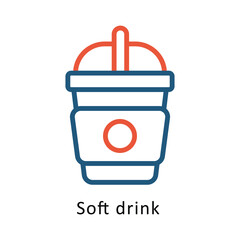 Soft drink  Vector two Colors Outline Icon. Eps file 10