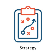 Strategy  Vector two Colors Outline Icon. Eps file 10
