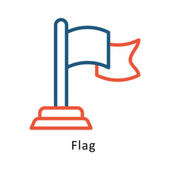 Flag  Vector two Colors Outline Icon. Eps file 10