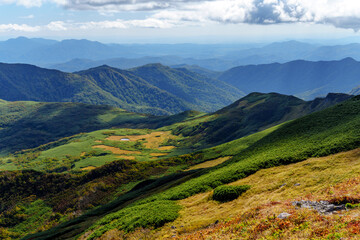 Naklejka premium 暑寒別岳登山 秋の北海道の絶景 日本二百名山